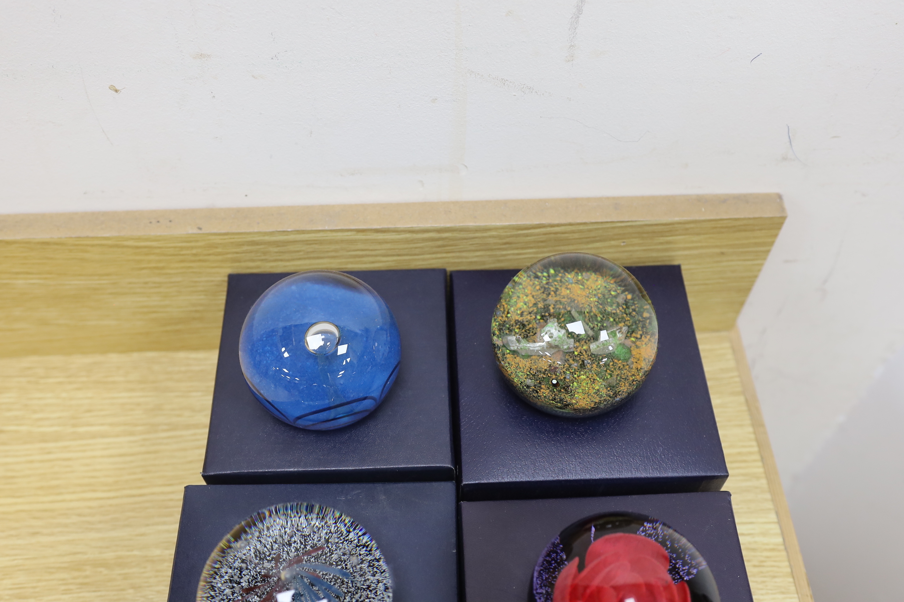 Nine Caithness paperweights, boxed, some limited edition